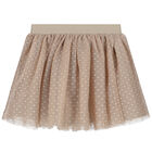 Girls Red & Beige Tulle Skirt Set, 2, hi-res
